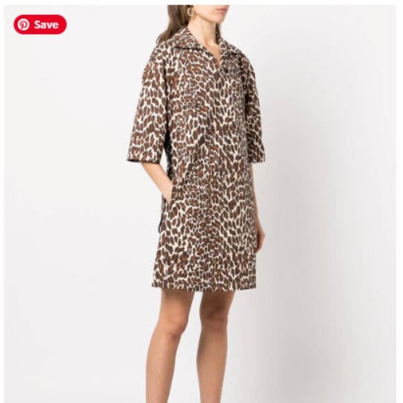 Tory Burch Dresses & Skirts - Tory Burch Reva leopard-print poplin shirtdress - size 4